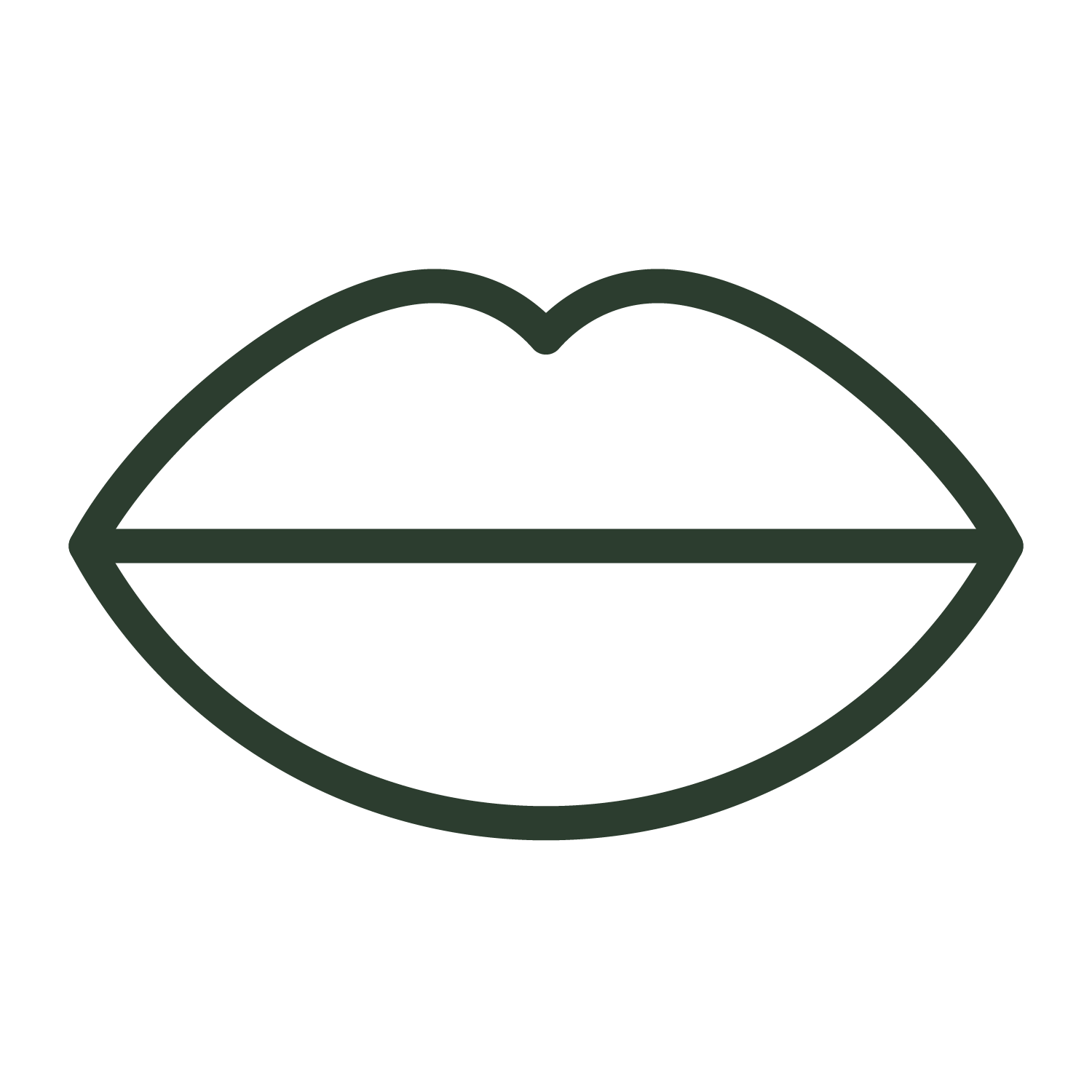 A line drawing of a woman 's lips on a white background.