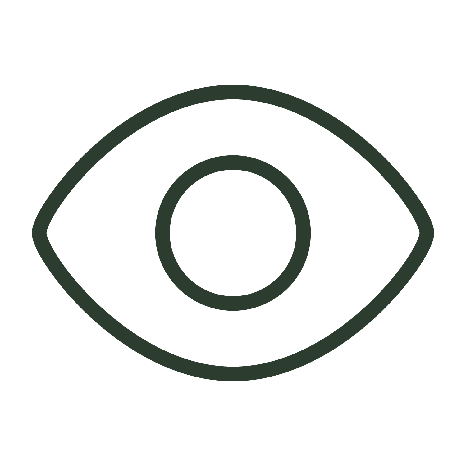 A line drawing of an eye with a circle in the middle.