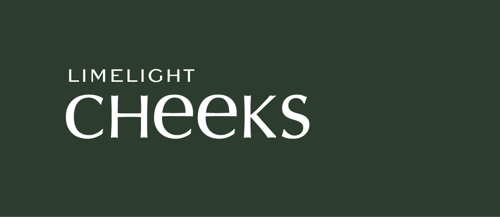 A green background with white text that says limelight cheeks