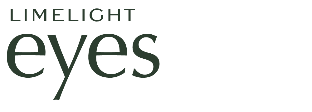 A logo for limelight eyes is shown on a white background.