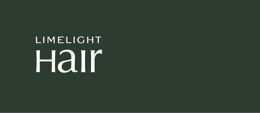 The logo for limelight hair is on a green background.