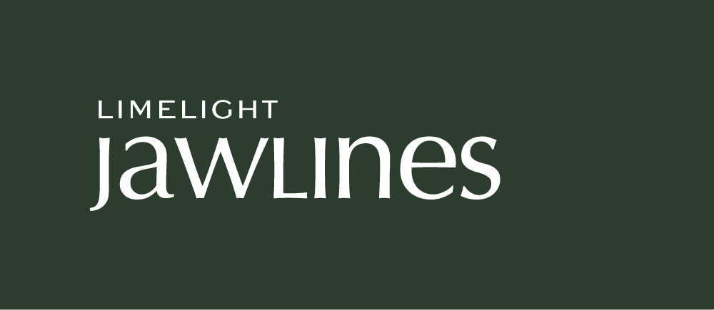 The limelight jawlines logo is on a green background.