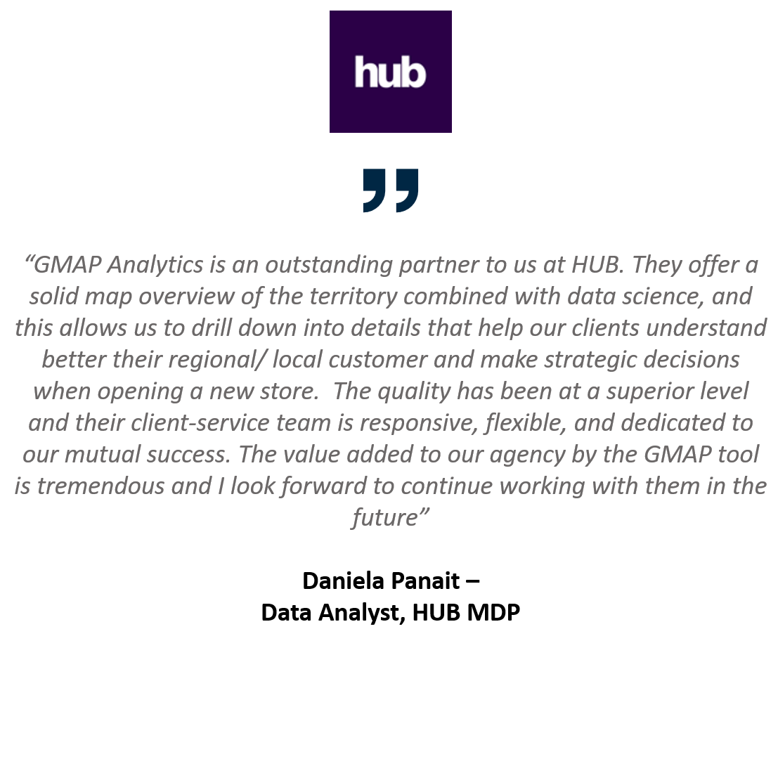 Marketing agency Hub use MVPLUS catchment tools to help their clients target customers when creating a location planning strategy