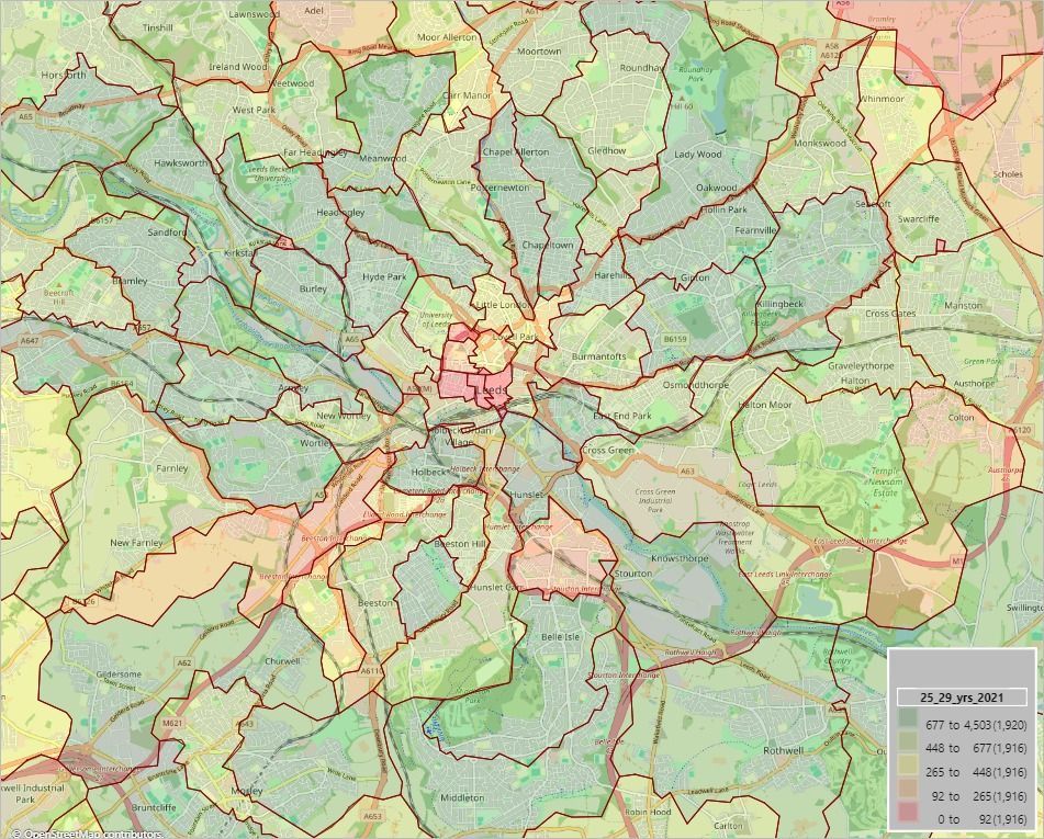 Image 1: Leeds Population of 25-29 Year Olds