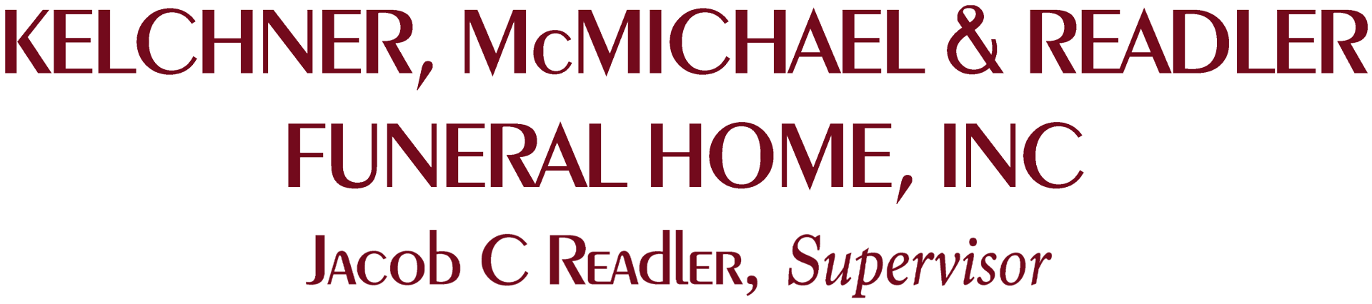 A logo for kelchner mcmihael & reader funeral home inc
