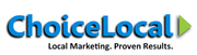 ChoiceLocal logo with blue text and a green arrow, with the tagline