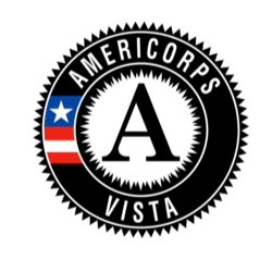 AmeriCorps VISTA logo: Black circle with