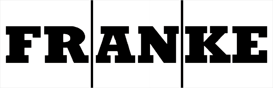 A palavra franke está escrita em letras pretas sobre fundo branco.