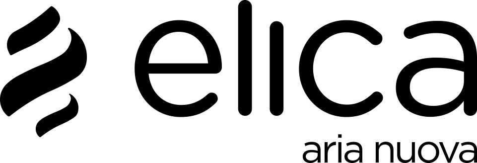 Um logotipo preto e branco para elica aria nuova