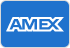 A blue and white american express logo on a white background.