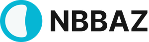 A blue circle with the word nbbaz in black letters on a white background.