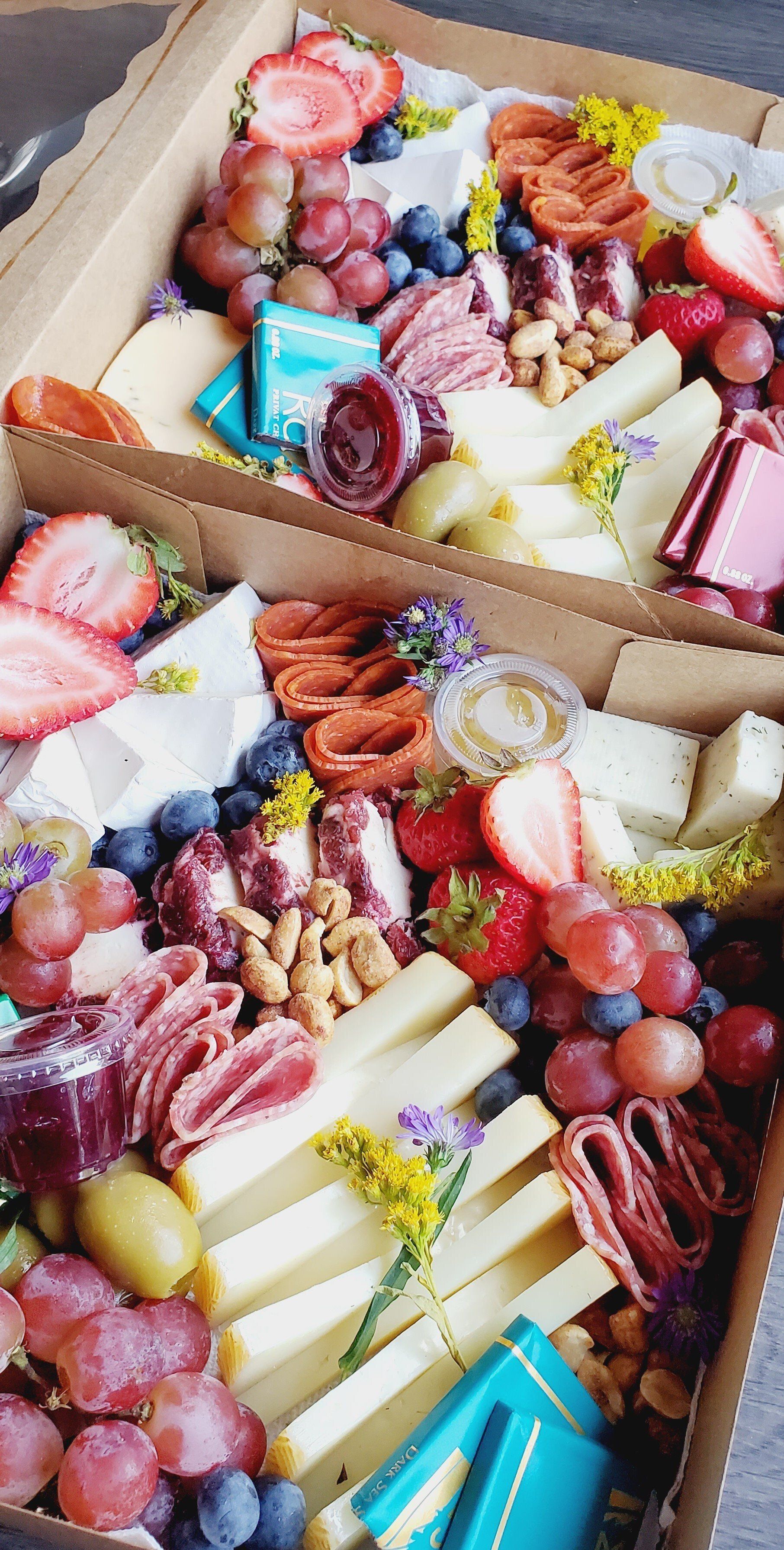 A box filled with lots of different types of food.