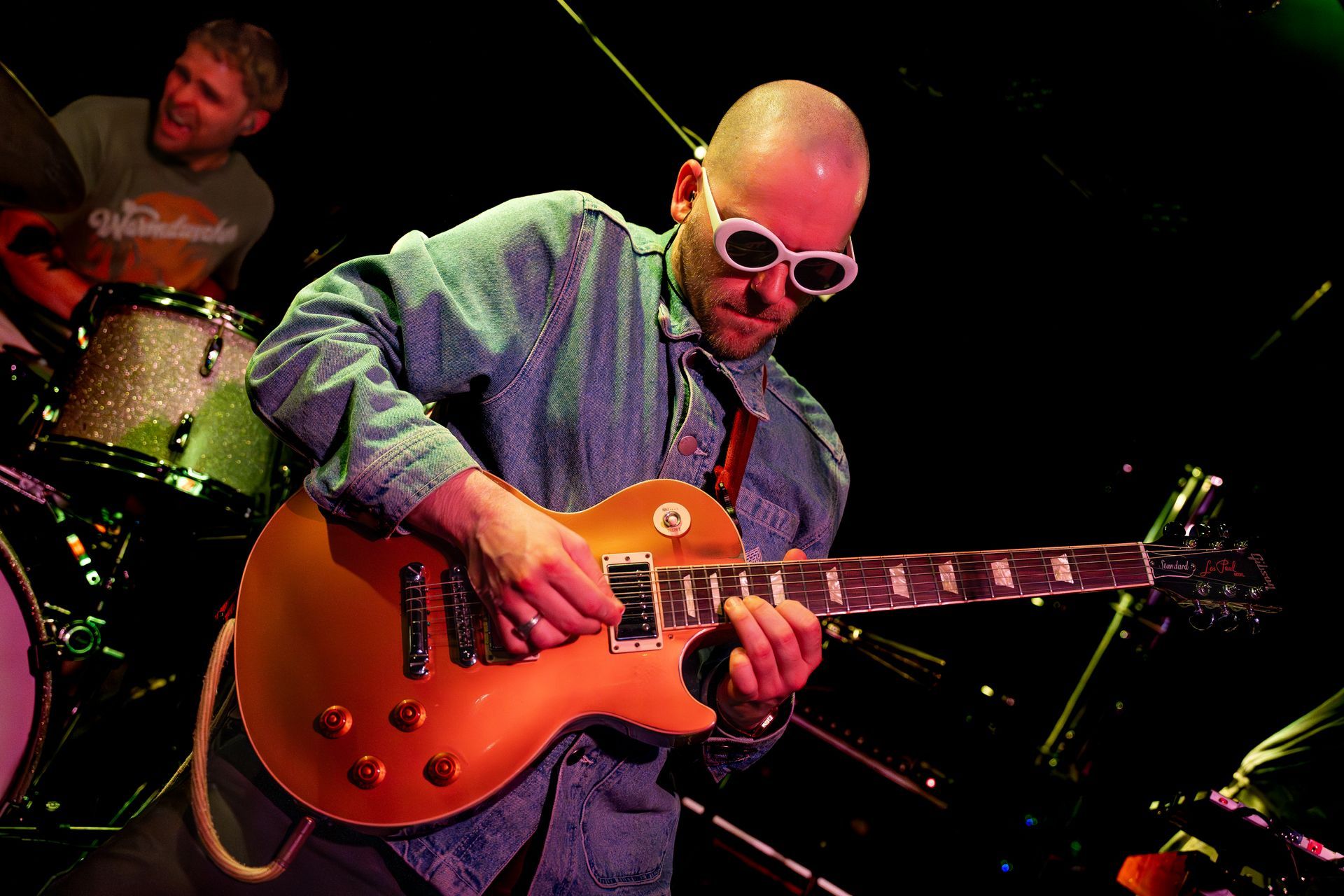 Leeds based guitar teacher performs at gig 