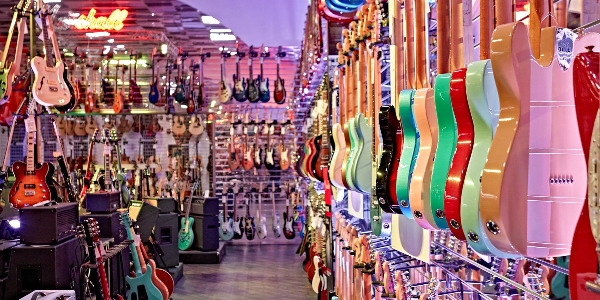 Gear4music guitar showroom in York visited by many learners from the Leeds area 