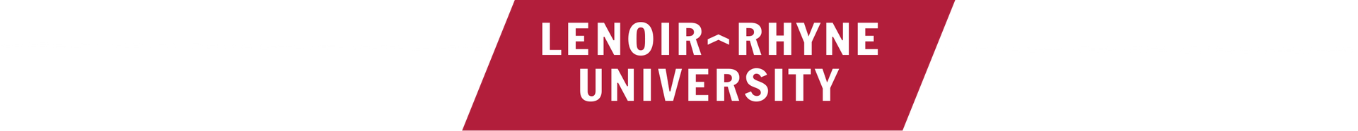 A red banner with the words lenoir rhyne university on it