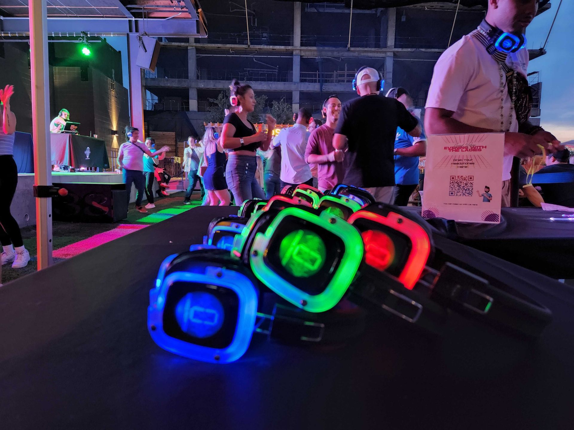 Event picture with silent disco headphones