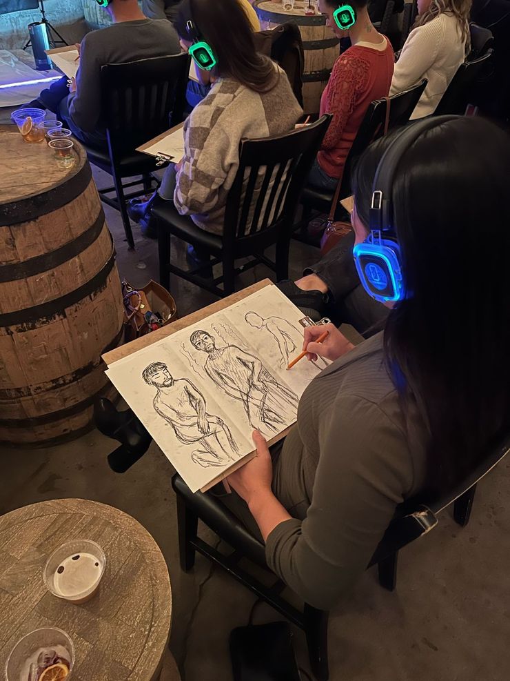 Silent Disco Drawing Class/Sketch & Sip