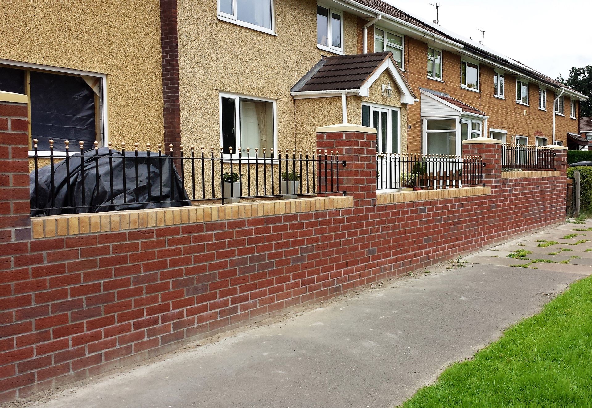 brick fence installed