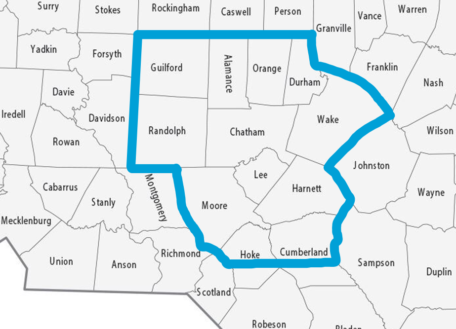 Tar Heel Junk Removal Service Area