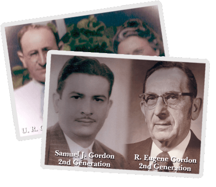 Two vintage photos: Samuel J. Gordon and R. Eugene Gordon, labeled 