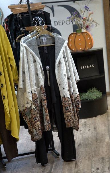 Clothing display in a store.