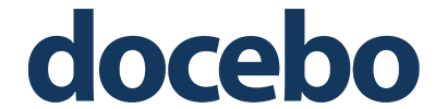 Docebo logo in dark blue text on a white background.