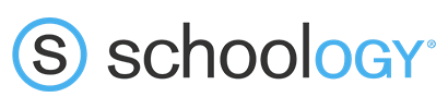 Schoolology logo: blue circle with white 