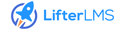 LifterLMS logo: blue rocket ship in a circle, with blue text 