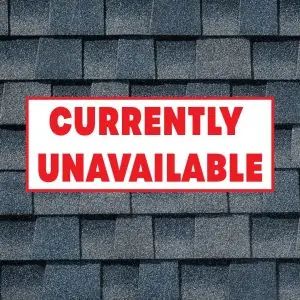 Sign on roof shingles reads