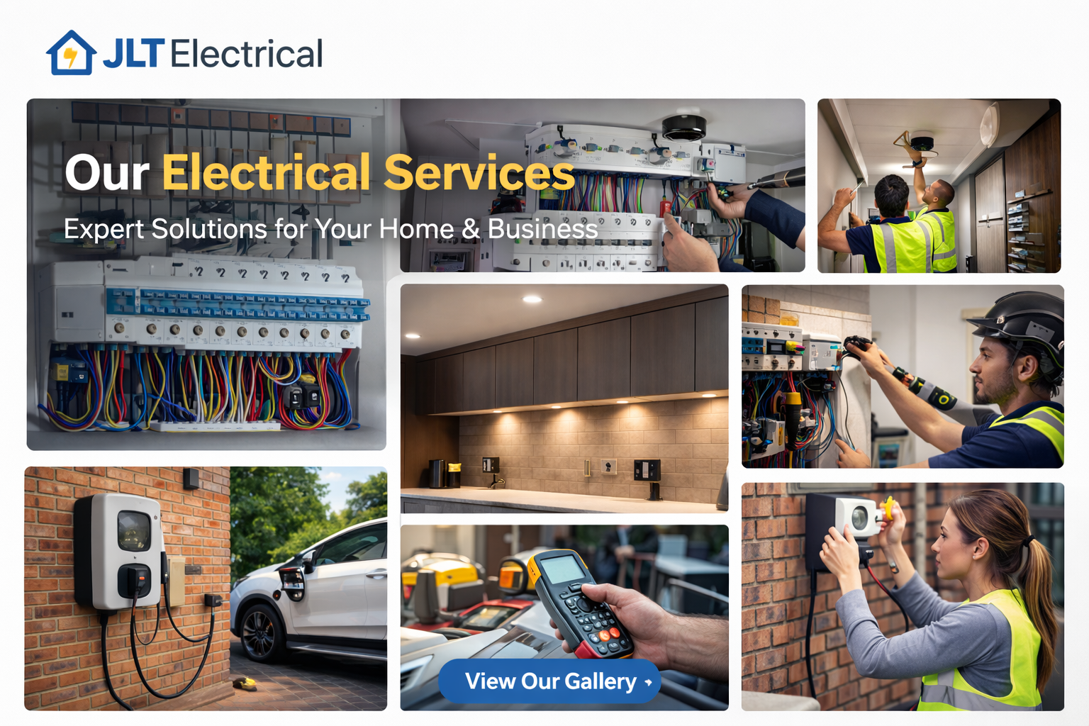 Qualified electrician carrying out residential and commercial electrical installation work
