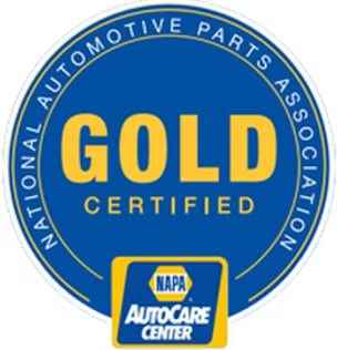 A national automotive parts association gold certified napa autocare center logo