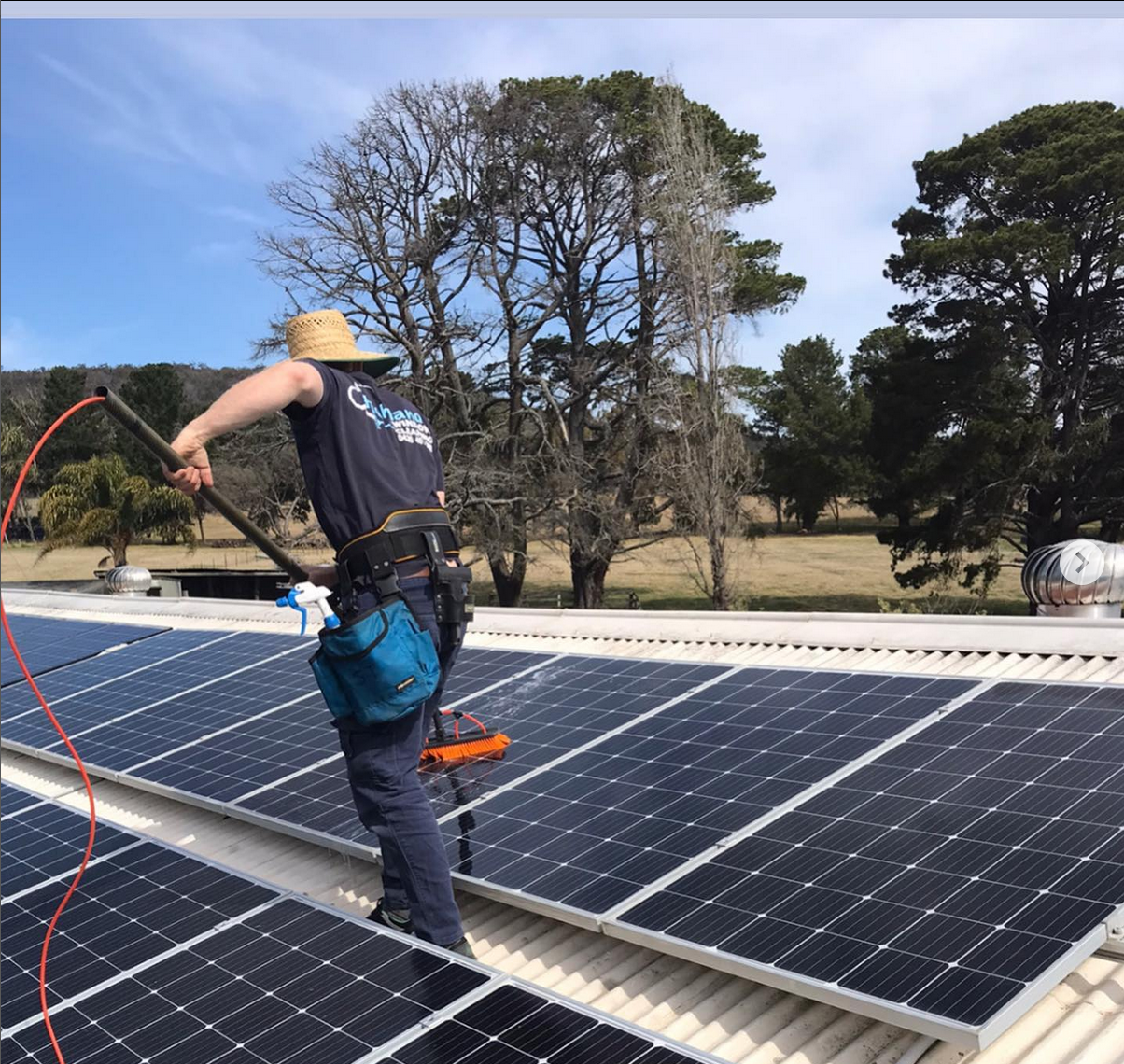 Cleaning Solar Panel in Residential House — Highlands Window Cleaning in Mittagong, NSW