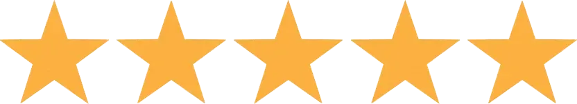 A row of yellow stars on a white background.