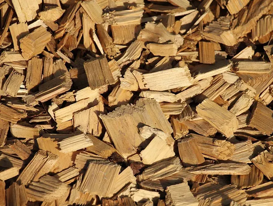 A pile of wood chips sitting on top of each other