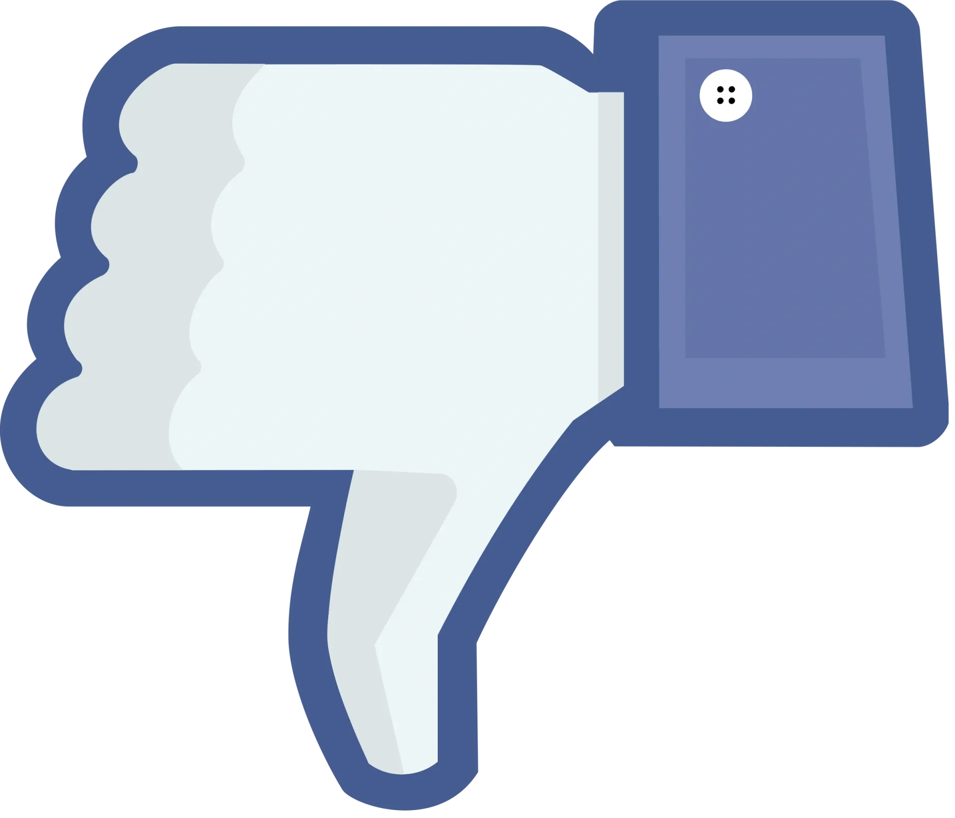 A facebook thumbs down icon with a button on it
