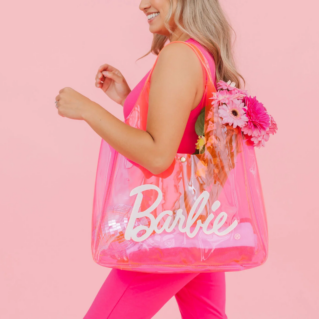 pink Barbie bag and outfit