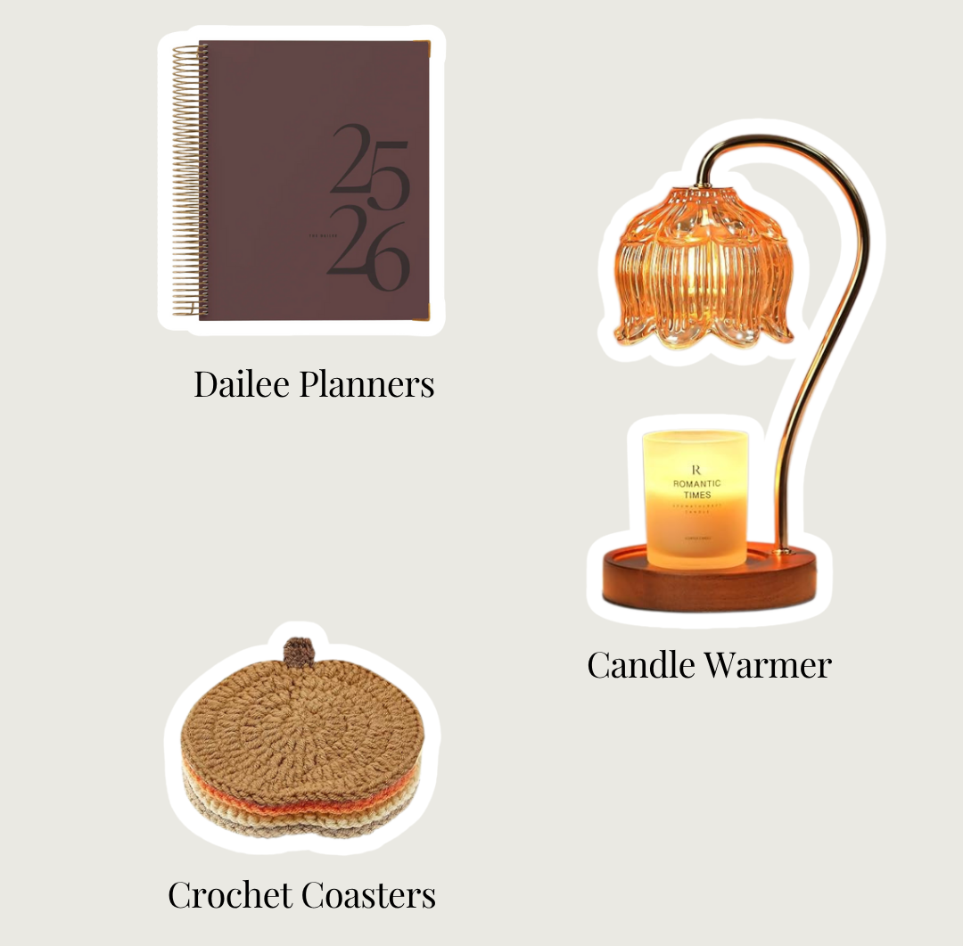 Photo of desk essentials that are Social Media Managers' favourites for fall