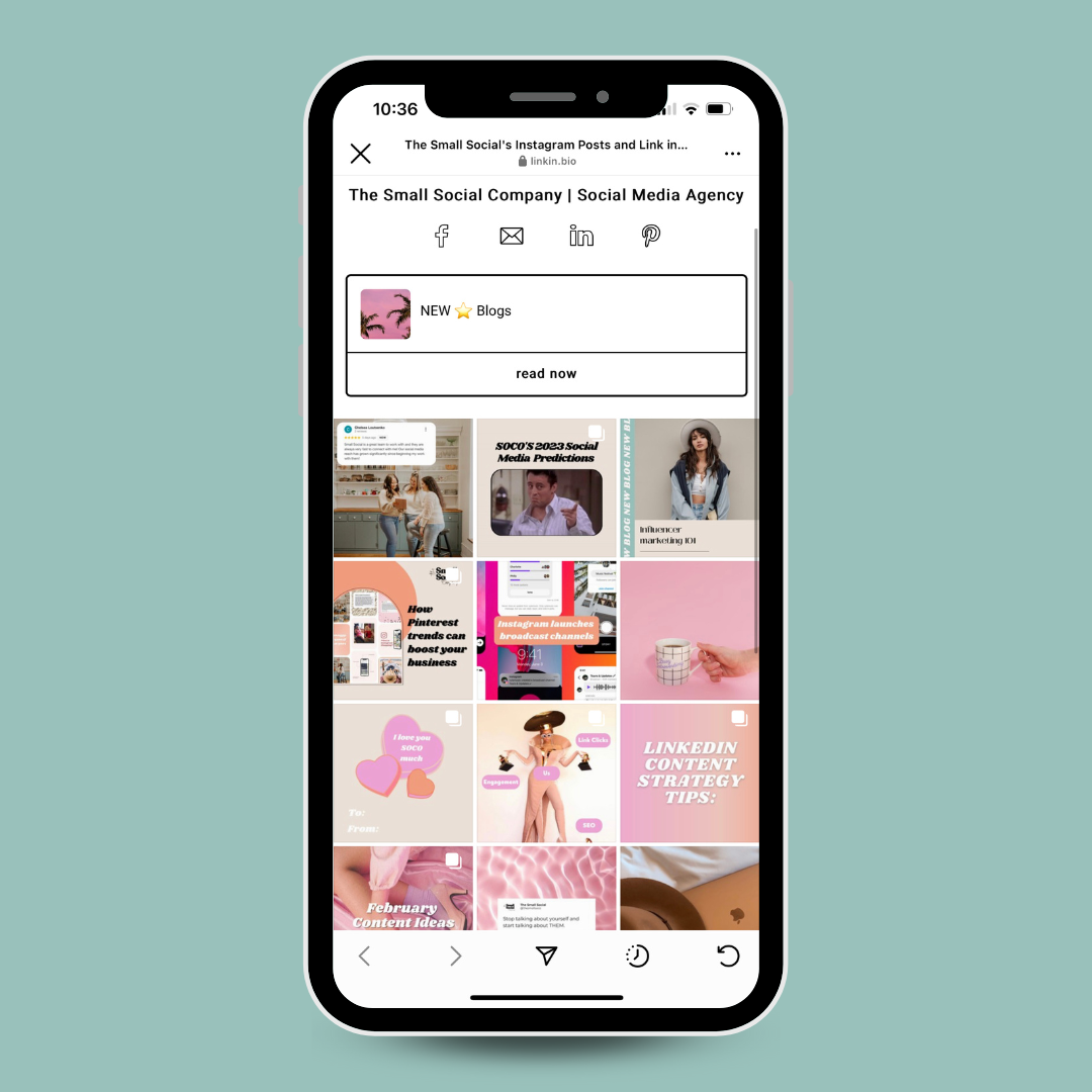 Link in bio Instagram shopping graphic