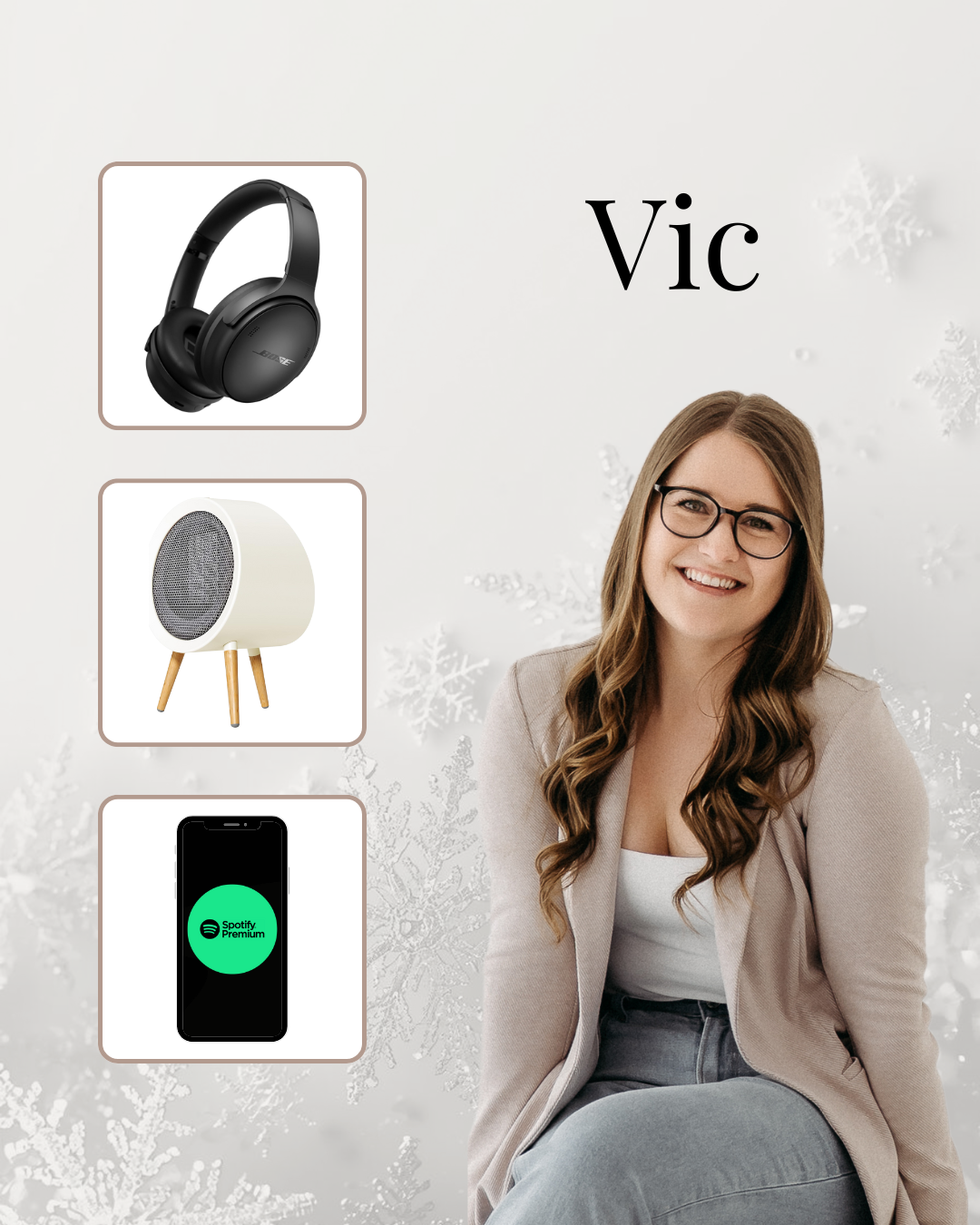 Photo of Vic with gifts for social media managers 