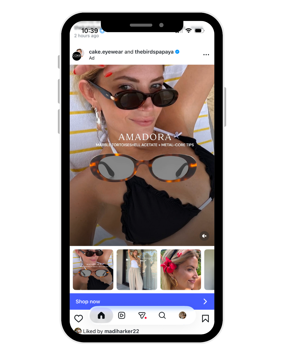 Example of a social media ad on a mobile device 