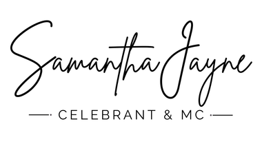 Samantha Jayne Celebrant logo in black script. 
