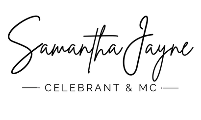 Samantha Jayne Celebrant logo in black script. 