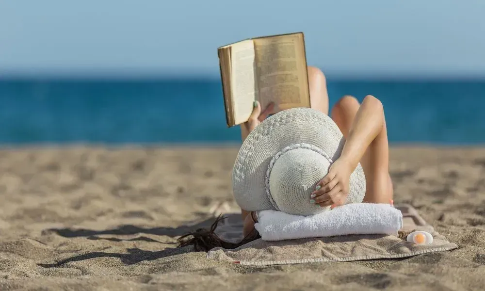Reading on the Beach in Dominica