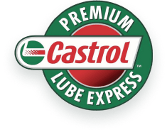 A castrol lube express logo on a white background