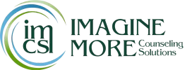 Logo for Imagine More Counseling Solutions, featuring the acronym 
