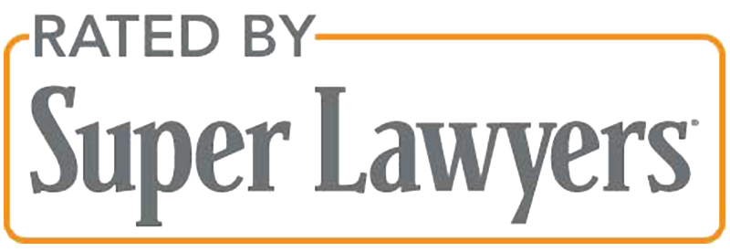 The logo for super lawyers is rated by super lawyers.