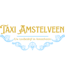 Een goud en blauw logo voor taxi amstelveen