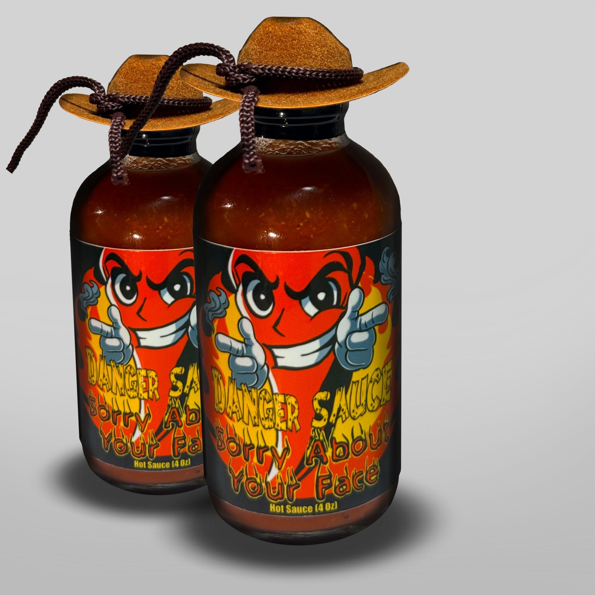 4oz bottle of Danger Sauce handcrafted Carolina Reapers Hot Sauce