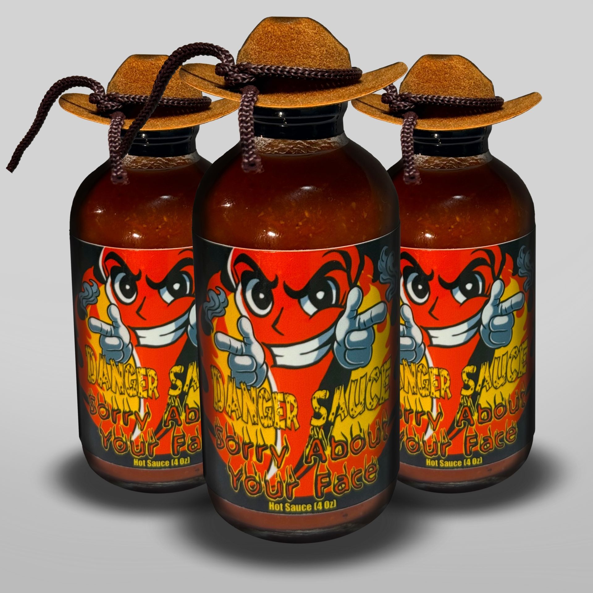 4oz bottle of Danger Sauce handcrafted Carolina Reapers Hot Sauce