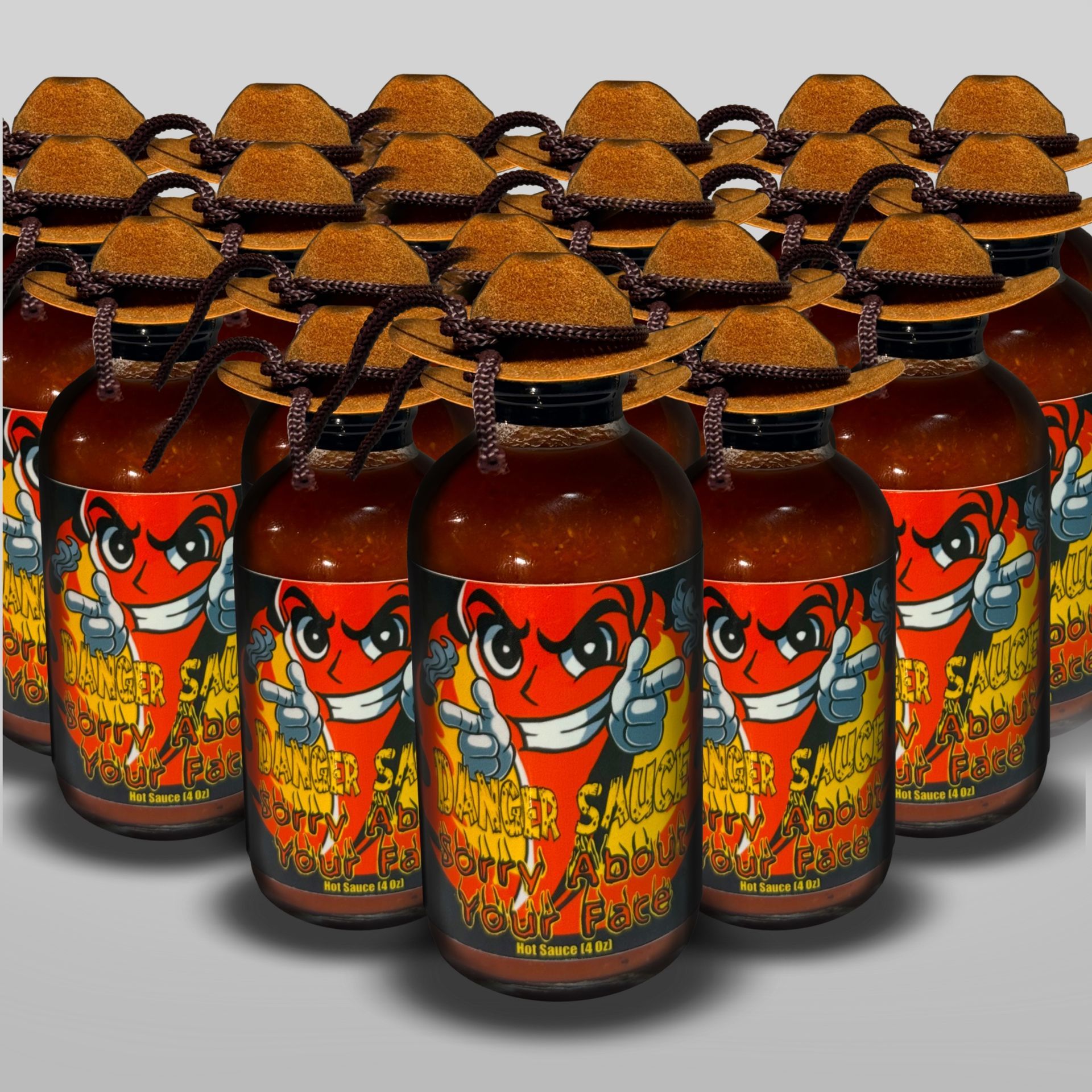 4oz bottle of Danger Sauce handcrafted Carolina Reapers Hot Sauce